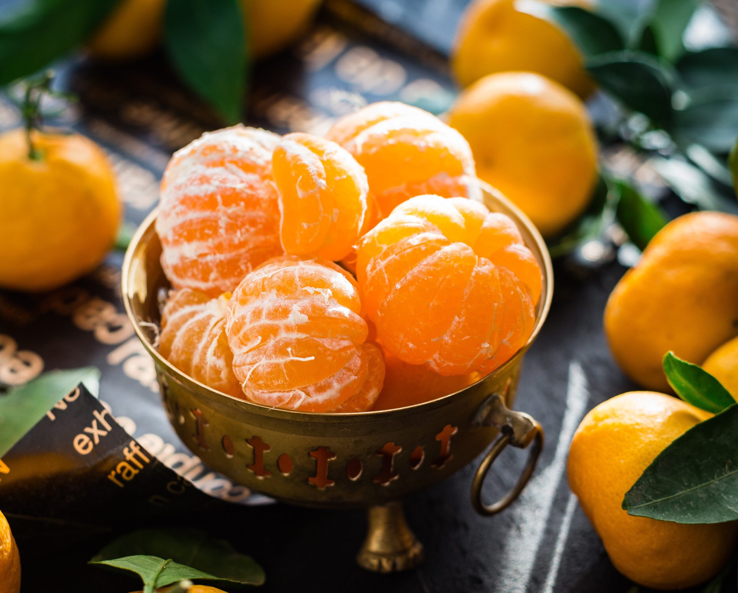 Mandarinas peladas listas para comer